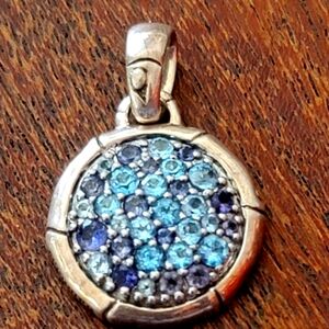 John Hardy Bamboo Collection Blue Topaz and Iolite Pendant